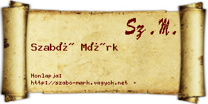 Szabó Márk névjegykártya