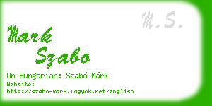 mark szabo business card